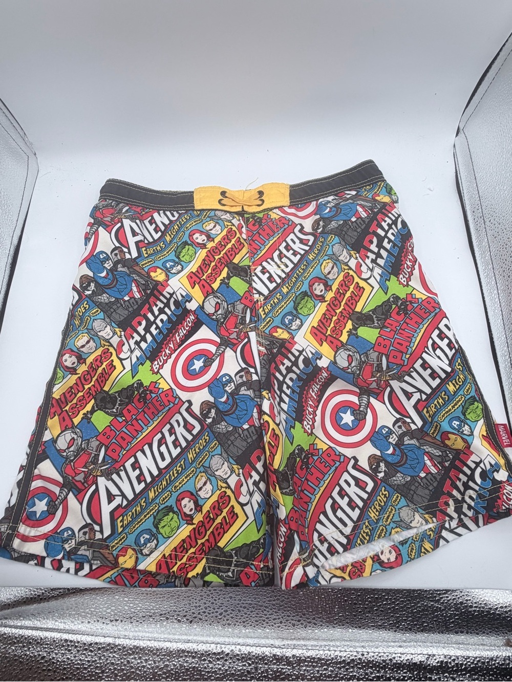 Avengers Comic Print Boys 11-12 Swimsuit - Multicolor
